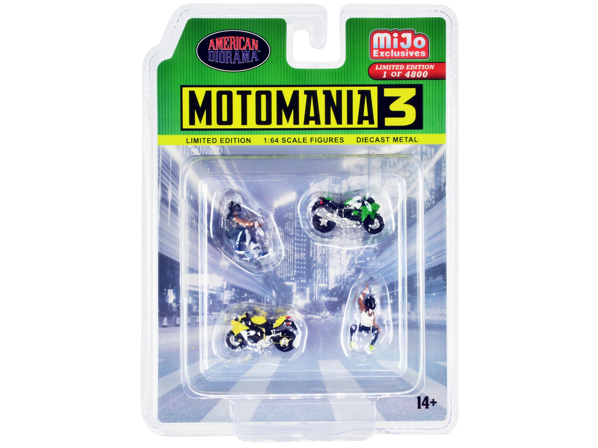 motomania diecast figures motorcycles 4800 1/64 models