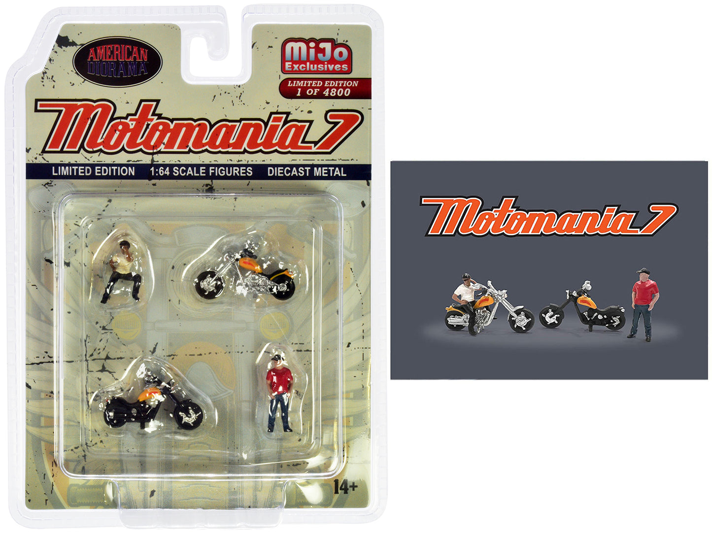 motomania diecast figure figures motorcycles 4800 1/64 models
