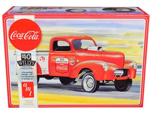 skill 3 model kit 1940 willys gasser pickup truck \coca-cola\" 1/25 scale model