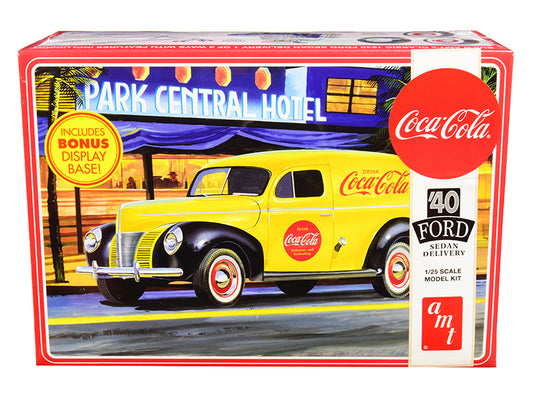 skill 3 model kit 1940 ford sedan delivery van \coca-cola\" with display base 1/25 scale model