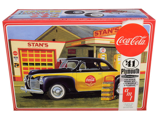 skill 3 model kit 1941 plymouth coupe with 4 bottle crates \coca-cola\" 1/25 scale model