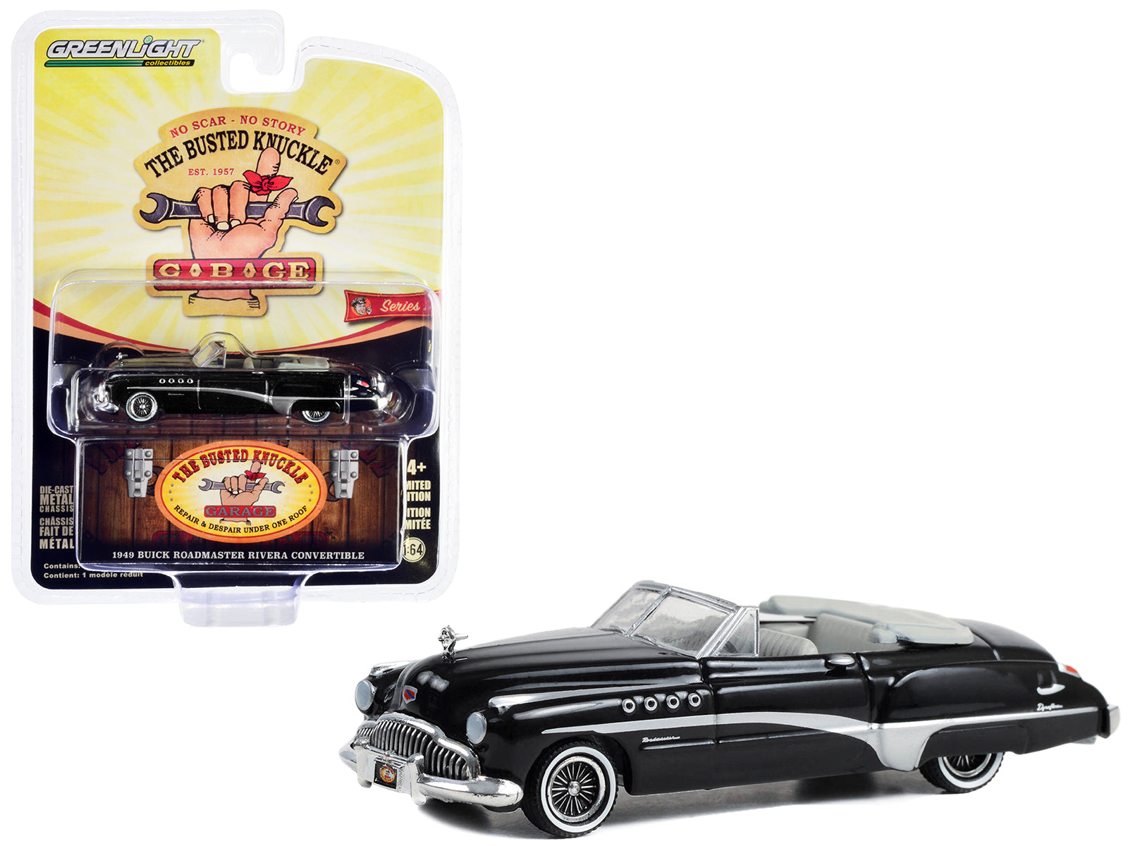 1949 buick roadmaster rivera busted knuckle garage car 1/64 diecast model