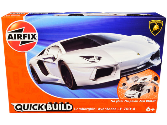 skill 1 model kit lamborghini aventador lp 700-4 white snap together model