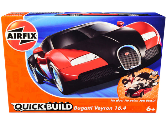 skill 1 model kit bugatti veyron red / black snap together model