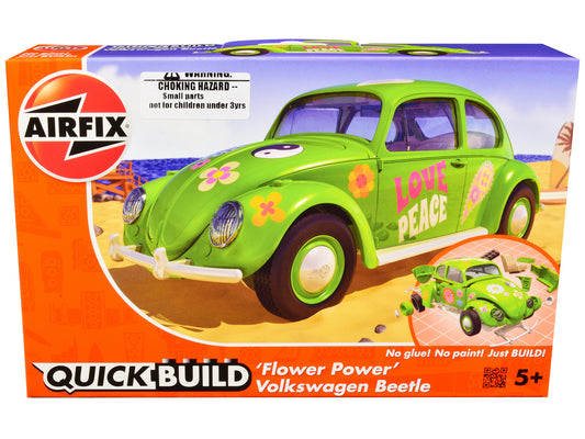 skill 1 model kit old volkswagen beetle flower power snap together model