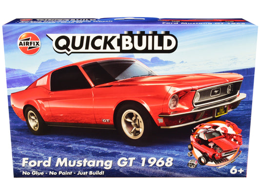 skill 1 model kit 1968 ford mustang gt red snap together model