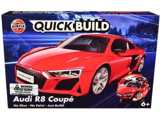 skill 1 model kit audi r8 coupe red snap together model