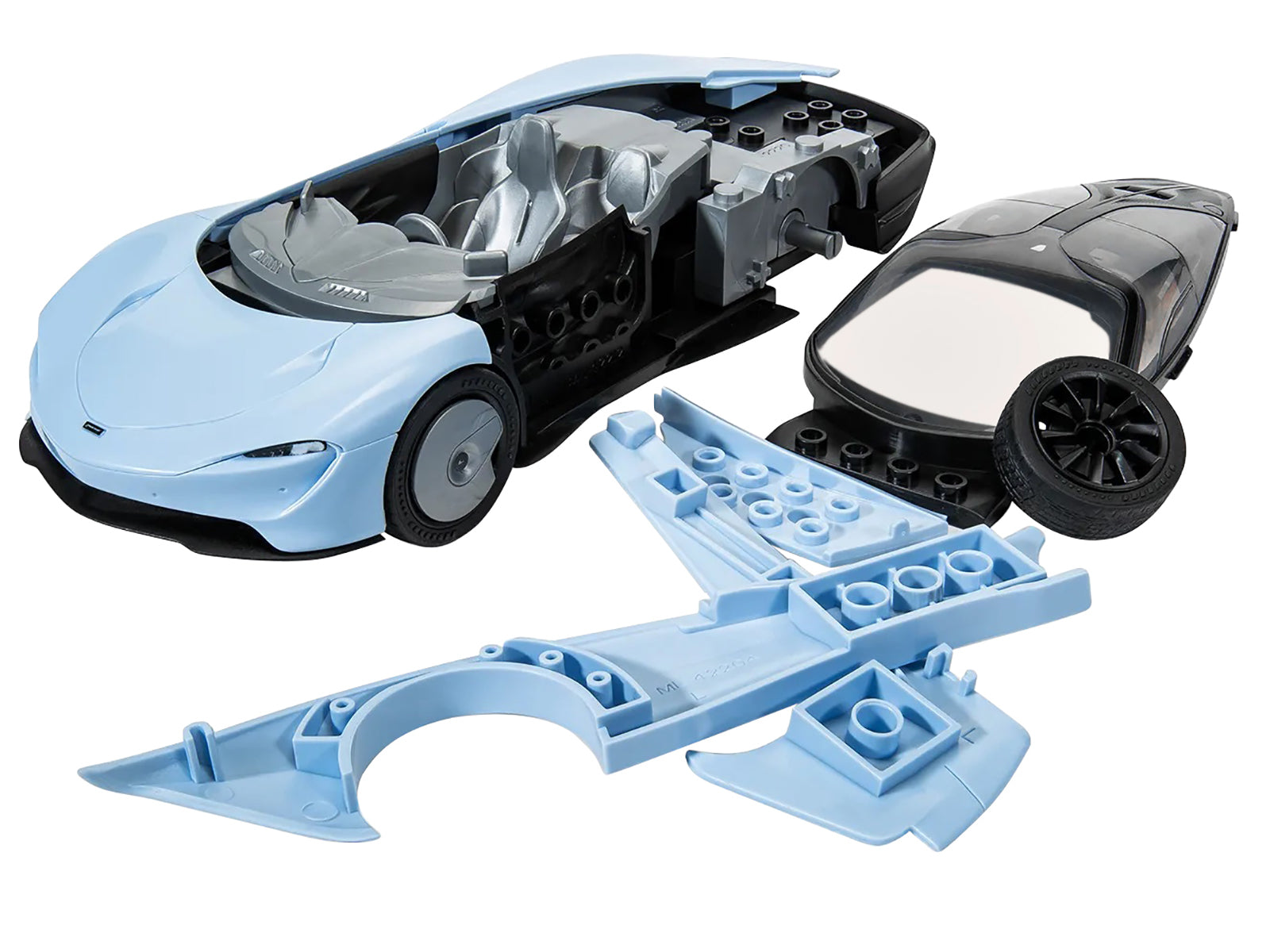 skill model kit mclaren speedtail with top snap together painted plastic car