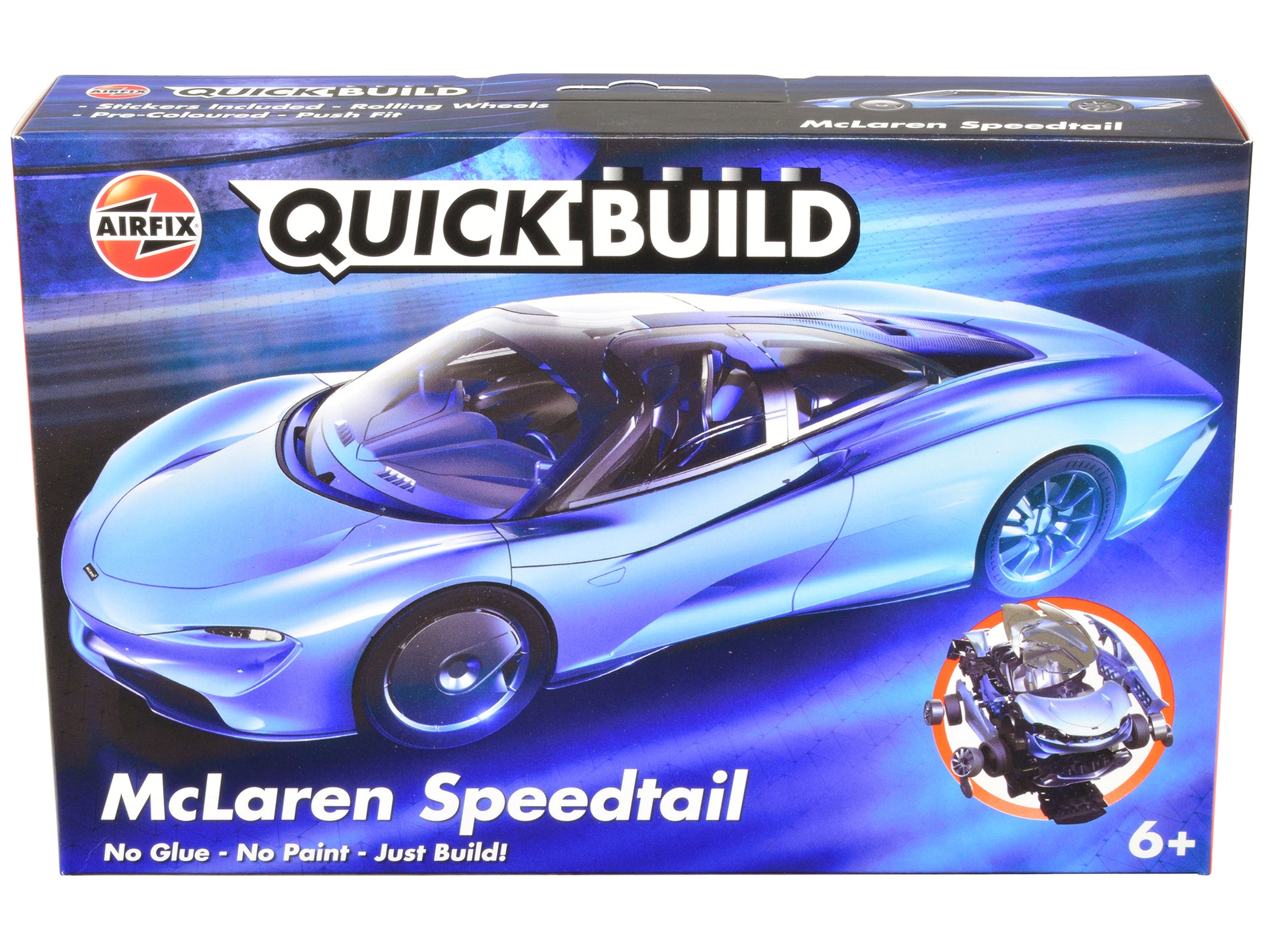 skill model kit mclaren speedtail with top snap together painted plastic car