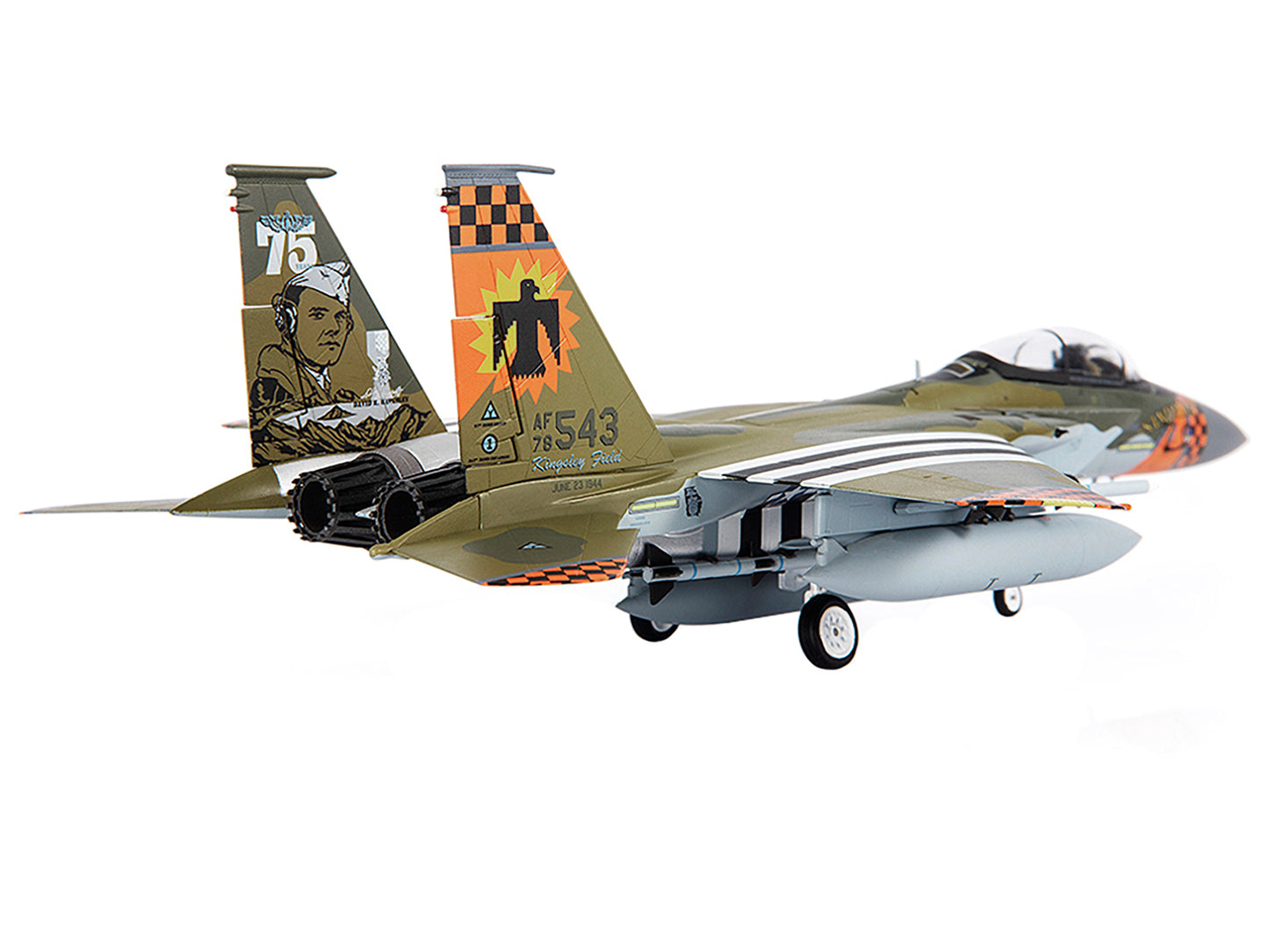 mcdonnell douglas -15c eagle fighter plane us ang 173rd wing 1/72 diecast model