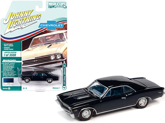 1967 chevrolet chevelle ss deepwater blue metallic with blue interior limited edition to 3508 pieces worldwide "muscle cars usa" series 1/64 diecast model car