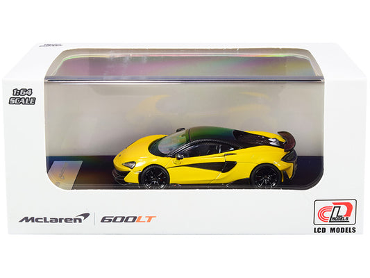 mclaren 600lt yellow metallic with carbon top and carbon accents 1/64 diecast model car