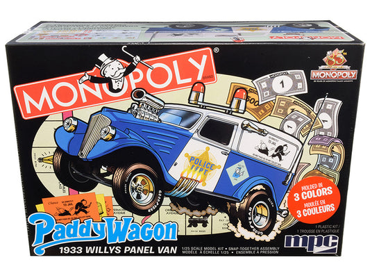 skill 2 snap model kit 1933 willys panel paddy wagon police van \monopoly\" \"85th anniversary\" 1/25 scale model