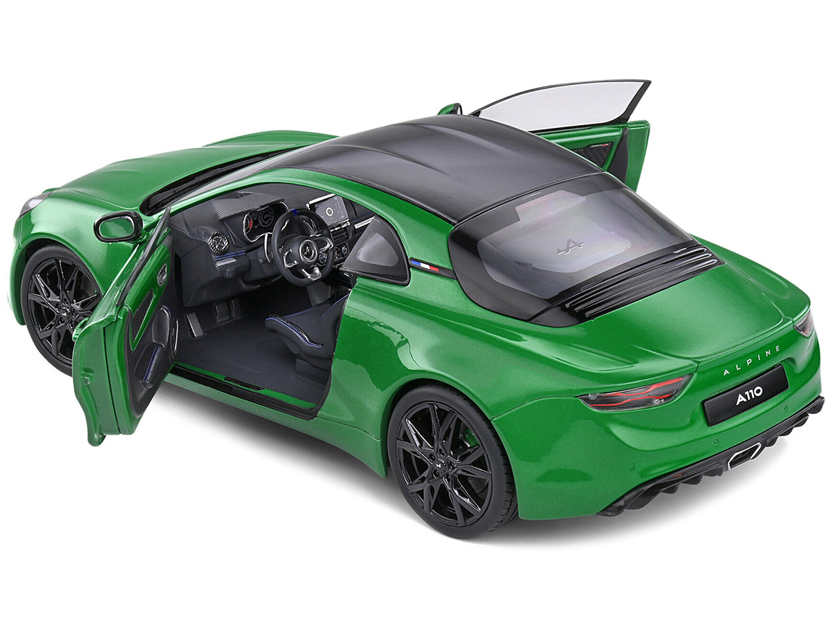 2021 alpine a110 pure vert jardin metallic with top 1/18 diecast model car