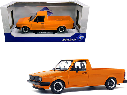 1982 volkswagen caddy mki pickup truck custom orange 1/18 diecast model car
