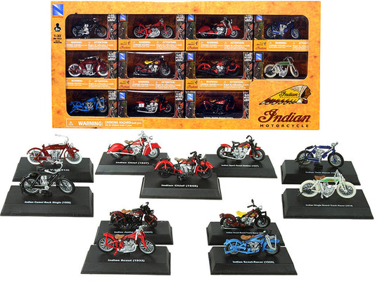 \indian motorcycle\" set of 11 pieces 1/32 diecast motorcycle models