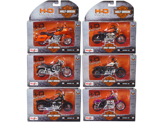 harley-davidson motorcycles 6 piece set series 38 version 2 1/18 diecast models